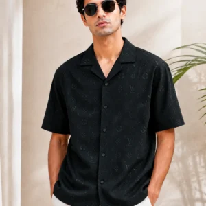 Shadow Luxe Cuban Shirt – Black